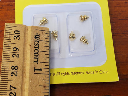 Dollhouse Tiny Gold Brass Knobs for Door or Drawer Pulls Set of 6 Houseworks #1116 - Miniature Crush