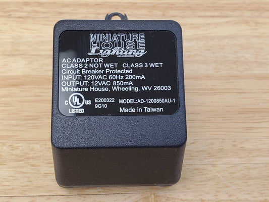 Dollhouse Transformer 10 Watt for Wiring up to 16 12volt Bulbs Small to Medium Houses MH40110 - Miniature Crush