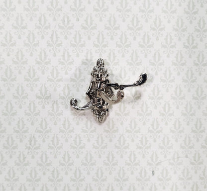 Dollhouse Triple Hook Moveable Hats Ties 1:12 Miniature Scale Silver Finish - Miniature Crush