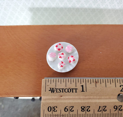 Dollhouse Valentines Cookies on Glass Plate Dessert 1:12 Scale Miniature Food - Miniature Crush