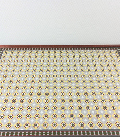 Dollhouse Victorian Faux Tile Flooring Diamond Pattern Green Gray 1:12 - Miniature Crush