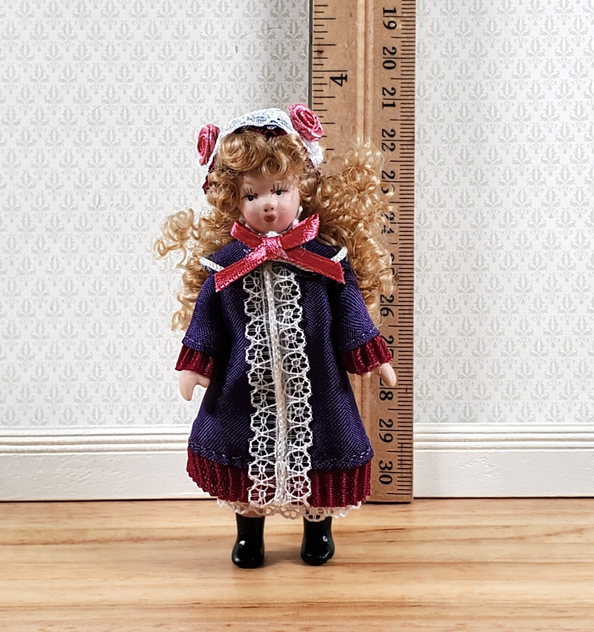 porcelain doll with purple dress Rupoun Miniature People Victorian Style Dark Skirt Hat Woman Ceramic for 1/12 Dollhouse Decoration Accessories, Height 6.5 inches / 16.5 cm, Collectible Action Figure Amazon.com: J.Misa 18" Porcelain Victorian