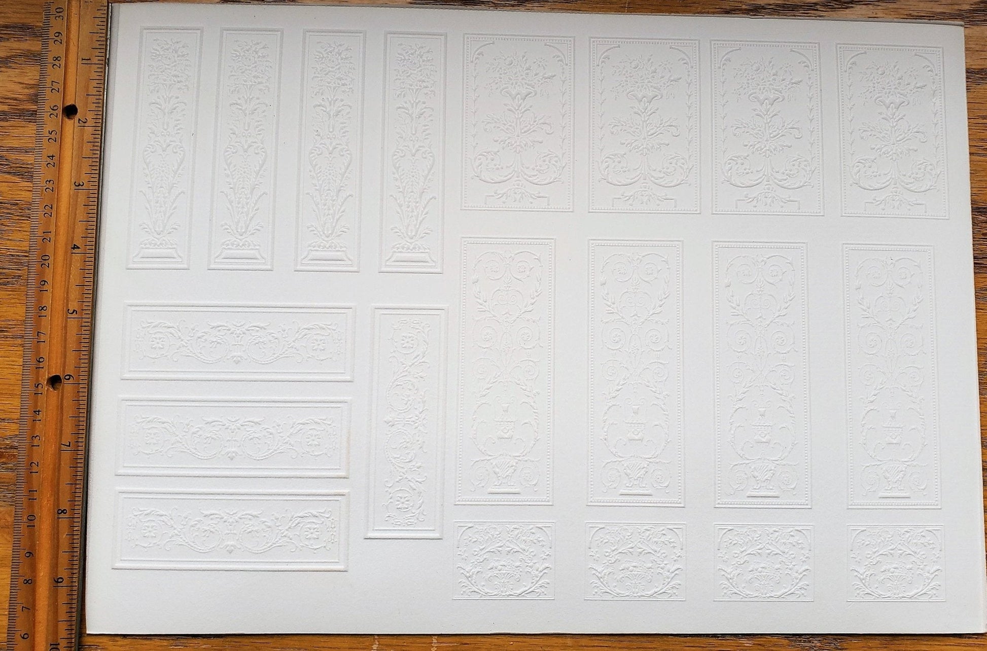 Dollhouse Wall Panels Embossed Textured Foam Board 1:12 Scale Miniature ...