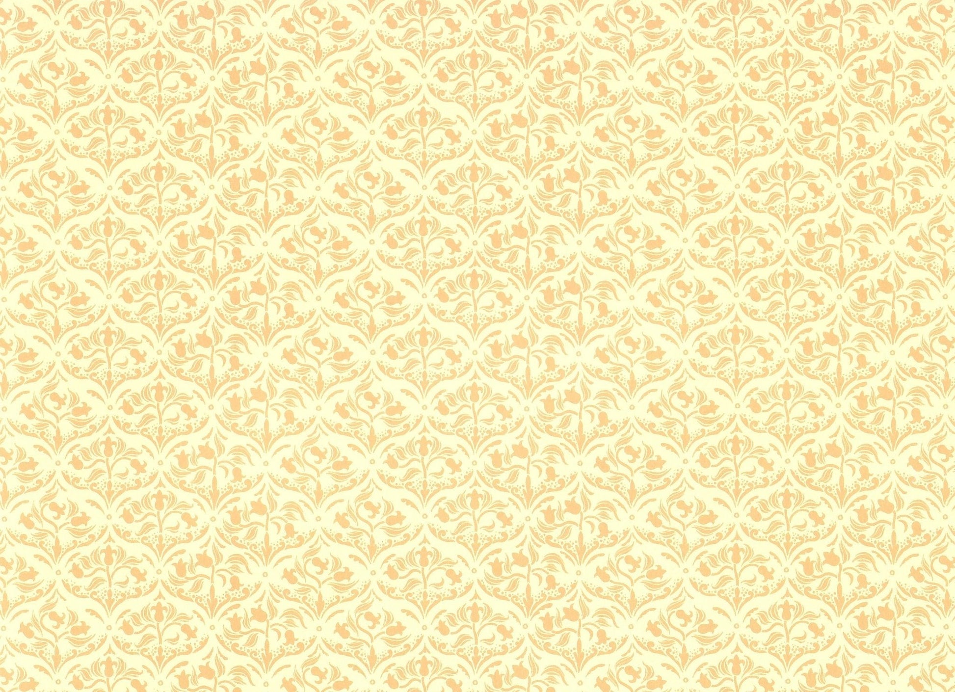 Dollhouse Wallpaper Art Nouveau Gold Tulips on Cream 1:12 Scale Miniature - Miniature Crush