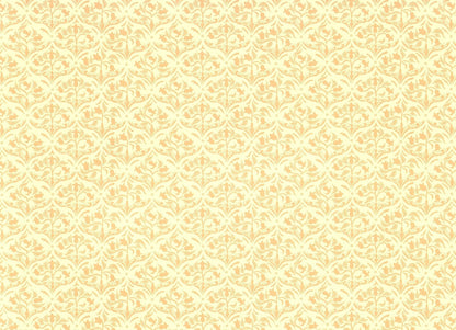 Dollhouse Wallpaper Art Nouveau Gold Tulips on Cream 1:12 Scale Miniature - Miniature Crush