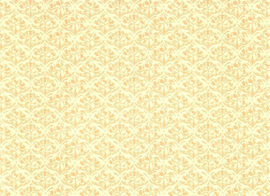 Dollhouse Wallpaper Art Nouveau Gold Tulips on Cream 1:12 Scale Miniature - Miniature Crush