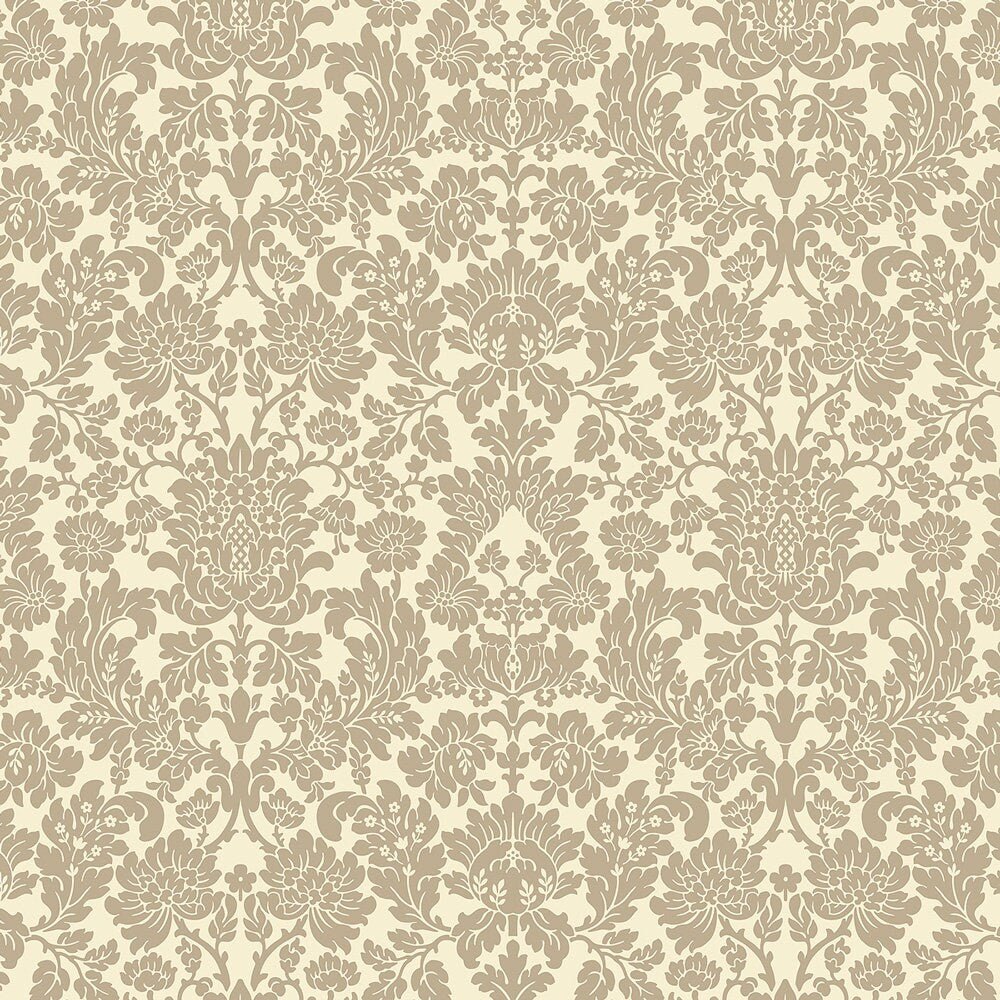 Dollhouse Wallpaper Berkshire Damask Clay on Cream Bradbury & Bradbury 1:12 Scale - Miniature Crush