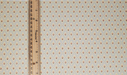 Dollhouse Wallpaper Blue Diamond Floral Victorian Bradbury & Bradbury 1:12 Scale - Miniature Crush