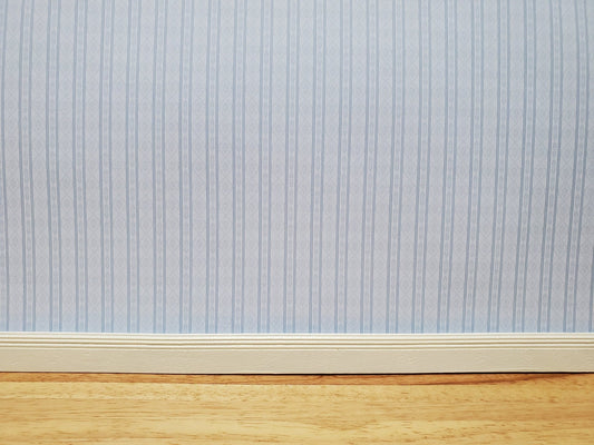 Dollhouse Wallpaper Blue Pale Subtle Stripes 3 Sheets 1:12 Scale Miniatures - Miniature Crush