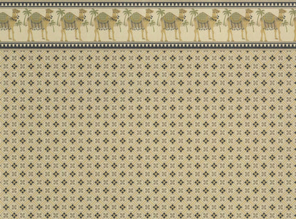 Dollhouse Wallpaper Brodnax "Camel Caravan" Brown Black Tan 1:12 Scale Miniature - Miniature Crush