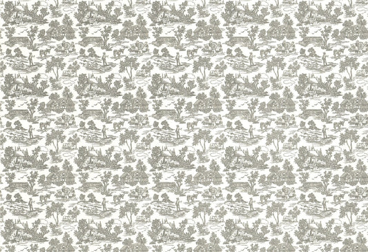 Dollhouse Wallpaper Brodnax "Campagne Toile Gray" 1:12 Scale Miniature - Miniature Crush