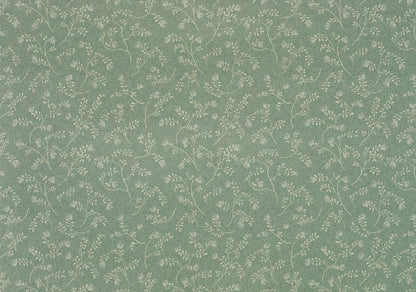 Dollhouse Wallpaper Brodnax Dark Green Vines Leaves "Midnight Garden" 1:12 Scale Miniature - Miniature Crush