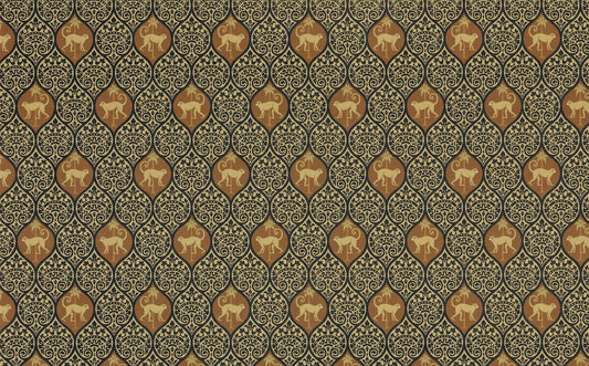 Dollhouse Wallpaper Brodnax "Monkeys" Brown Black Tan 1:12 Scale Miniature - Miniature Crush