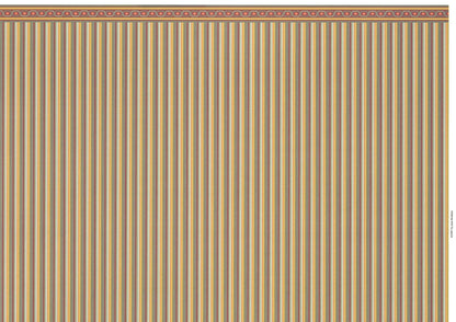 Dollhouse Wallpaper Brodnax Stripes Maroon Blue Gold "Patina" 1:12 Scale Miniature - Miniature Crush