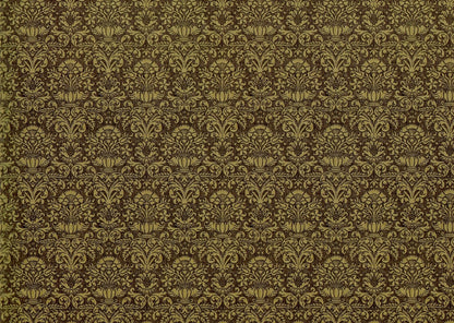 Dollhouse Wallpaper Damask Chocolate Brown Victorian 1:12 Scale Itsy Bitsy Miniatures - Miniature Crush