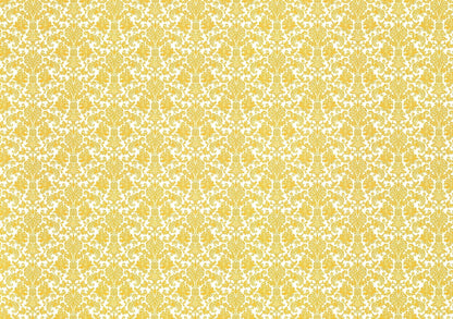 Dollhouse Wallpaper Damask Gold on White Victorian 1:12 Scale Itsy Bitsy Miniatures - Miniature Crush