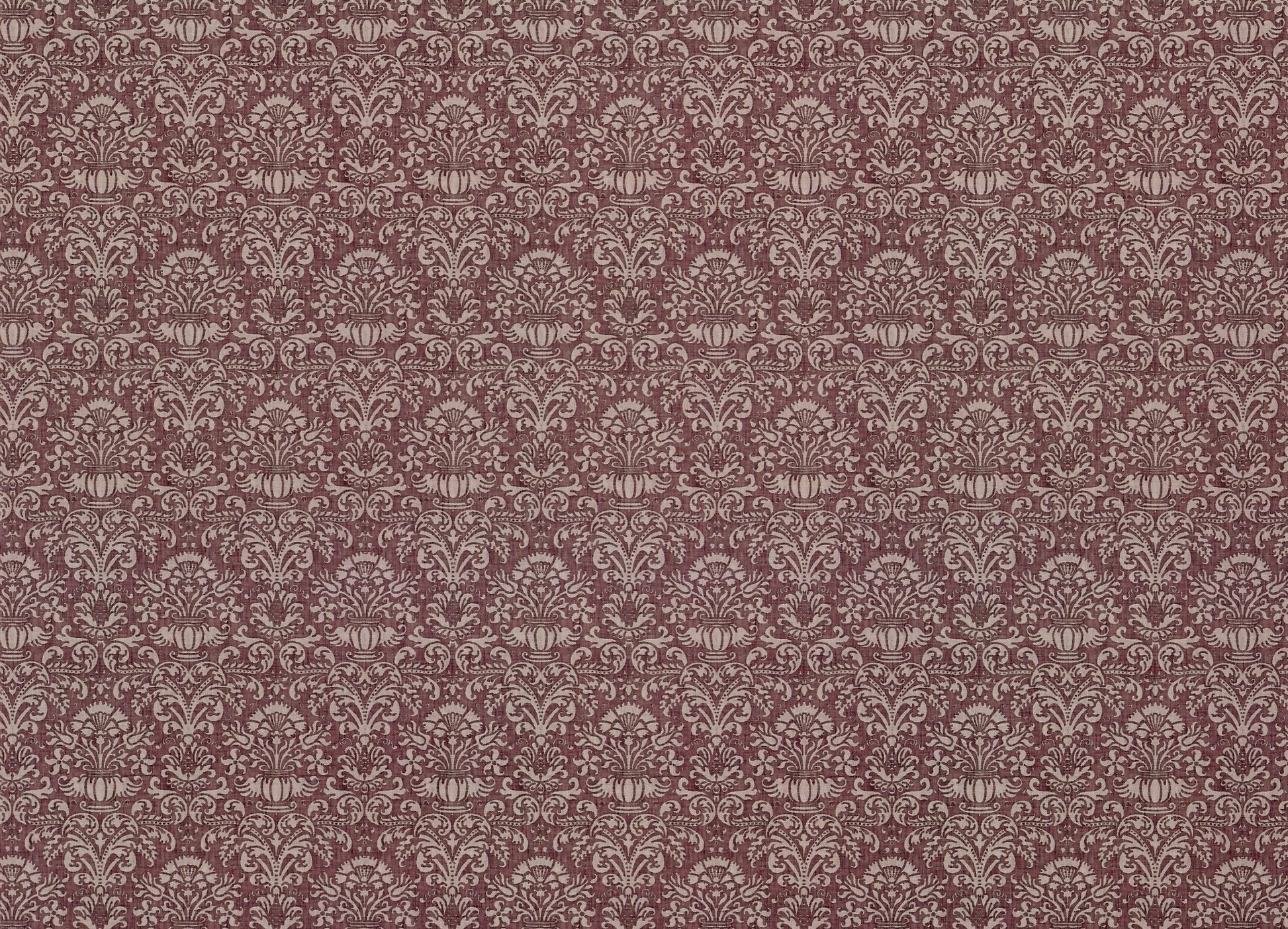 Dollhouse Wallpaper Damask Plum Burgundy Victorian 1:12 Scale Itsy Bitsy Miniatures - Miniature Crush