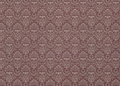 Dollhouse Wallpaper Damask Plum Burgundy Victorian 1:12 Scale Itsy Bitsy Miniatures - Miniature Crush