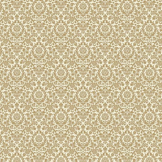 Dollhouse Wallpaper Essex Damask "Dusty Brown" Bradbury & Bradbury 1:12 Scale - Miniature Crush