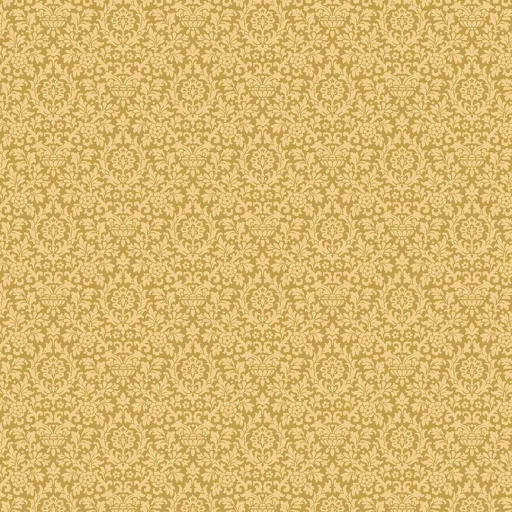 Dollhouse Wallpaper Essex Damask Yellow + Beige Bradbury & Bradbury 1:12 Scale - Miniature Crush