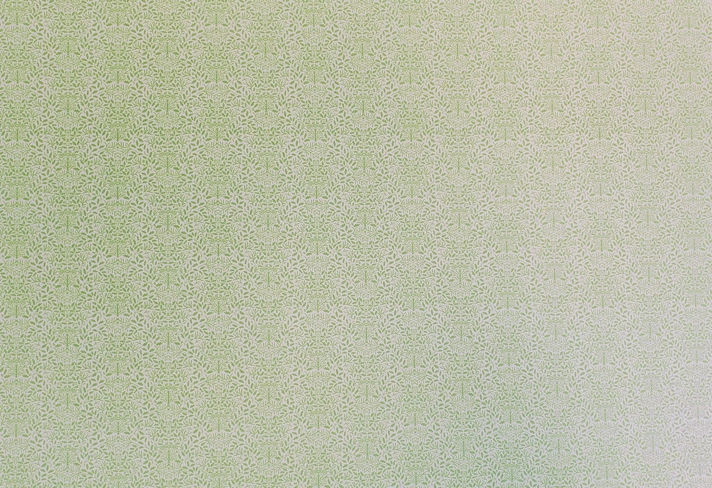 Dollhouse Wallpaper Green and Cream Leaves Branches "Acorn" 1:12 Scale Miniature - Miniature Crush