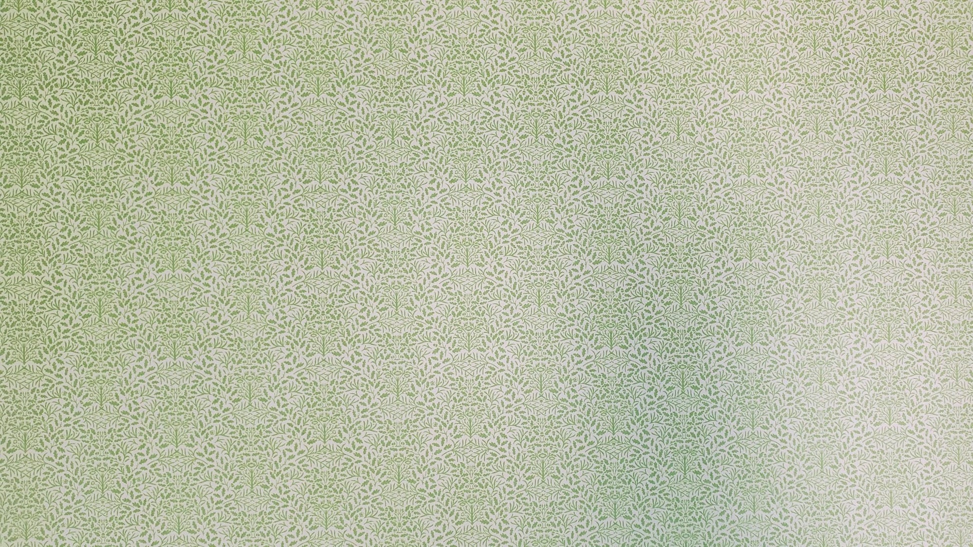 Dollhouse Wallpaper Green and Cream Leaves Branches "Acorn" 1:12 Scale Miniature - Miniature Crush