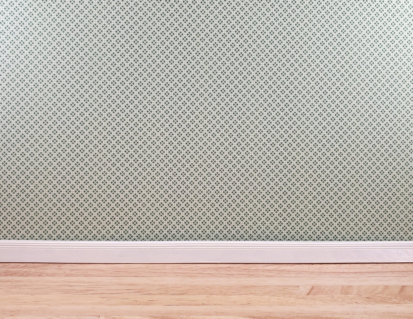 Dollhouse Wallpaper Green Geometric Bradbury & Bradbury 1:12 Scale Miniatures - Miniature Crush