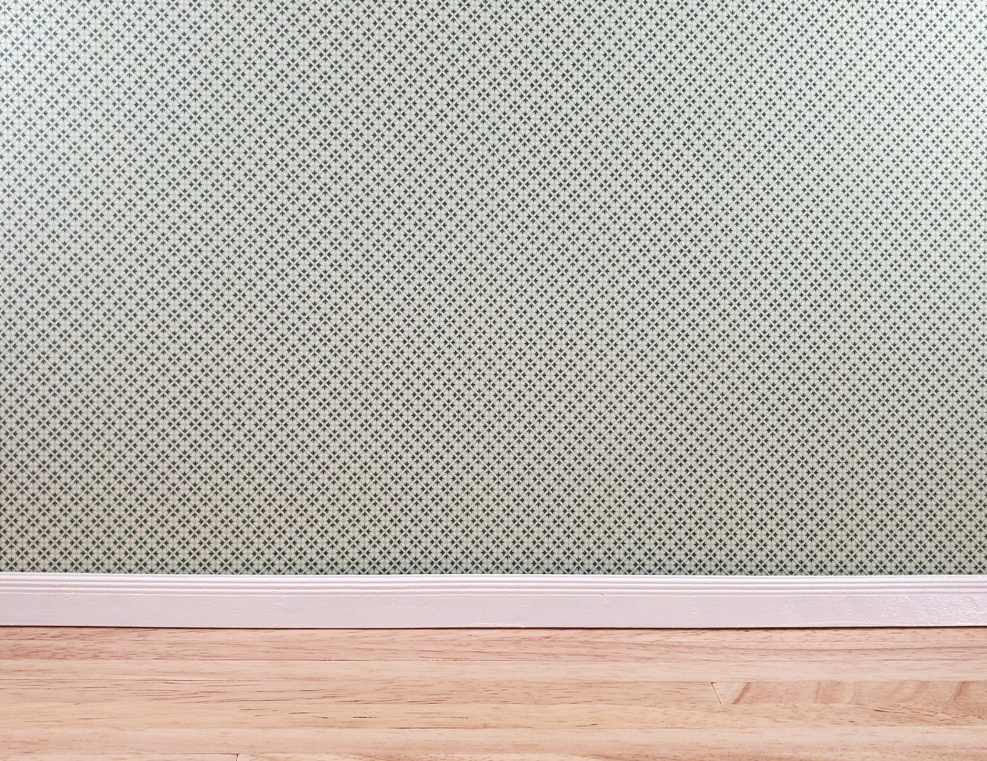 Dollhouse Wallpaper Green Geometric Bradbury & Bradbury 1:12 Scale Miniatures - Miniature Crush