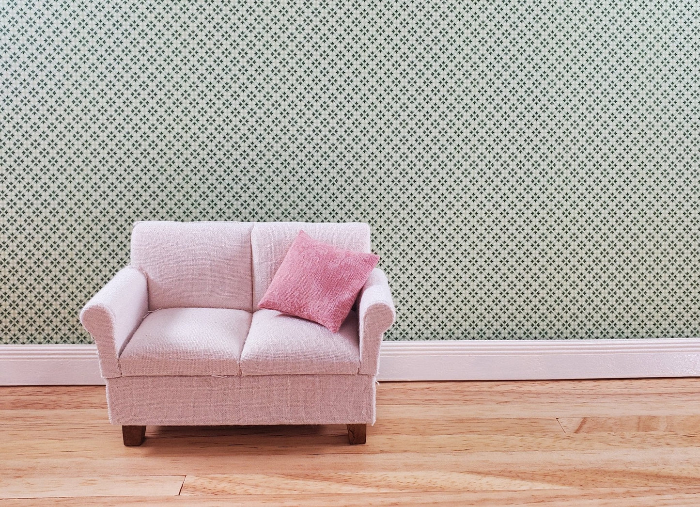 Dollhouse Wallpaper Green Geometric Bradbury & Bradbury 1:12 Scale Miniatures - Miniature Crush