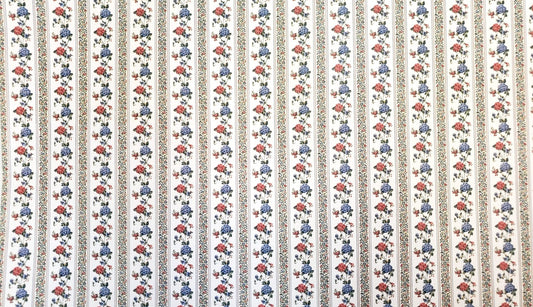 Dollhouse Wallpaper Hydrangea Striped 3 Sheets MiniGraphics "Kismet Stripe" 1:12 Scale - Miniature Crush