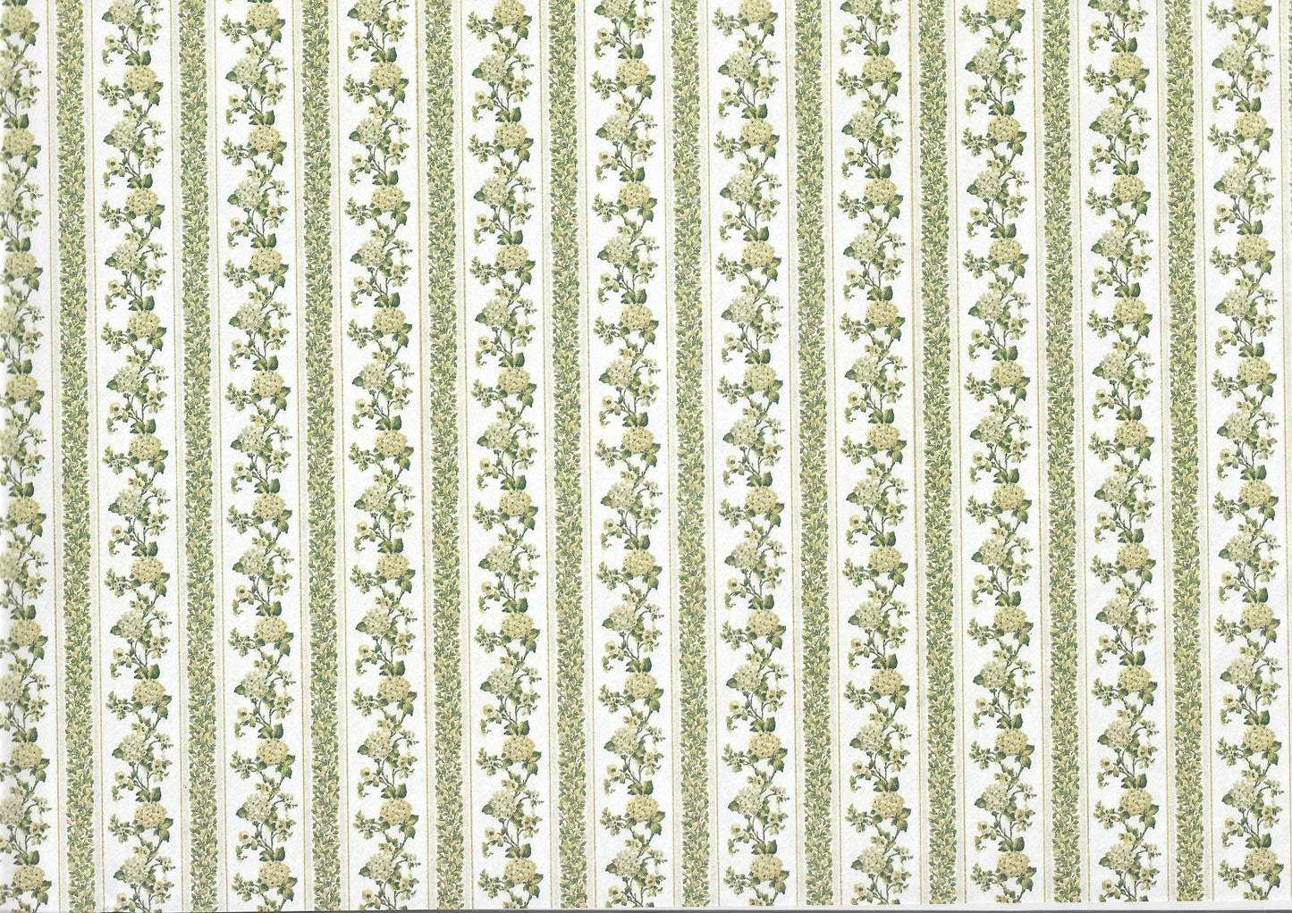Dollhouse Wallpaper Hydrangeas Green 3 Sheets MiniGraphics "Kismet Stripe" 1:12 Scale - Miniature Crush