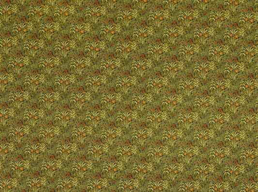 Dollhouse Wallpaper Jackson's "Field of Flowers" Dark Green Ferns Victorian 1:12 Scale - Miniature Crush