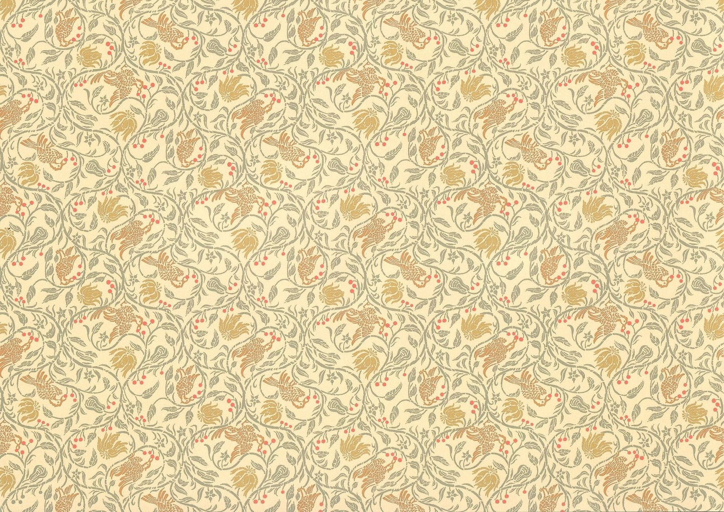 Dollhouse Wallpaper Jackson's Miniatures "Birds & Berries" 1:12 Scale Victorian Art Nouveau - Miniature Crush