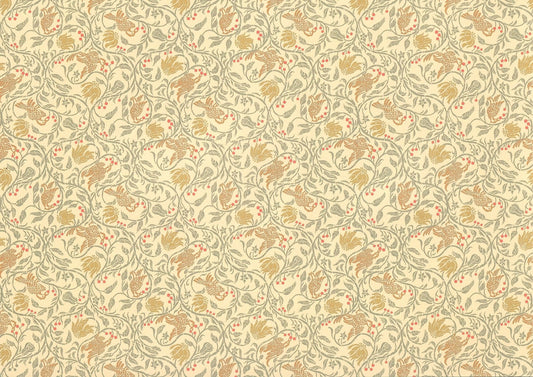Dollhouse Wallpaper Jackson's Miniatures "Birds & Berries" 1:12 Scale Victorian Art Nouveau - Miniature Crush