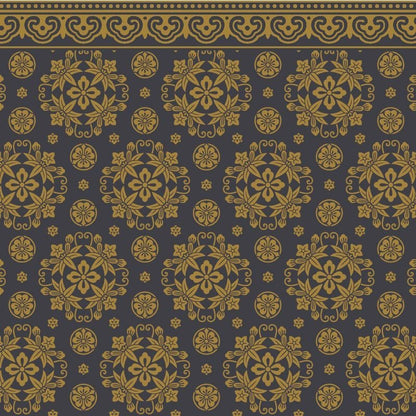 Dollhouse Wallpaper Kunio Wall Japanese Style Black Gold Bradbury & Bradbury 1:12 Scale - Miniature Crush