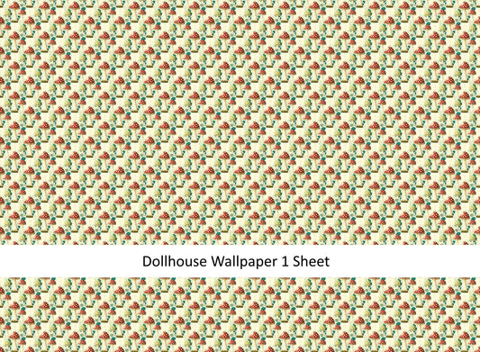 Dollhouse Wallpaper Mushrooms Modern Style 1:12 Scale MiniatureCrush Exclusive - Miniature Crush