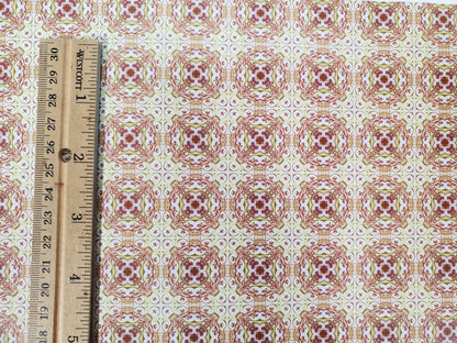 Dollhouse Wallpaper or Floor Tile Cream Maroon Gold Pink 1:12 Scale MiniatureCrush Exclusive - Miniature Crush