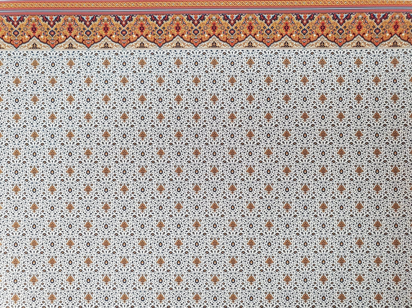 Dollhouse Wallpaper Persian Fringe with Frieze Bradbury & Bradbury 1:12 Scale - Miniature Crush