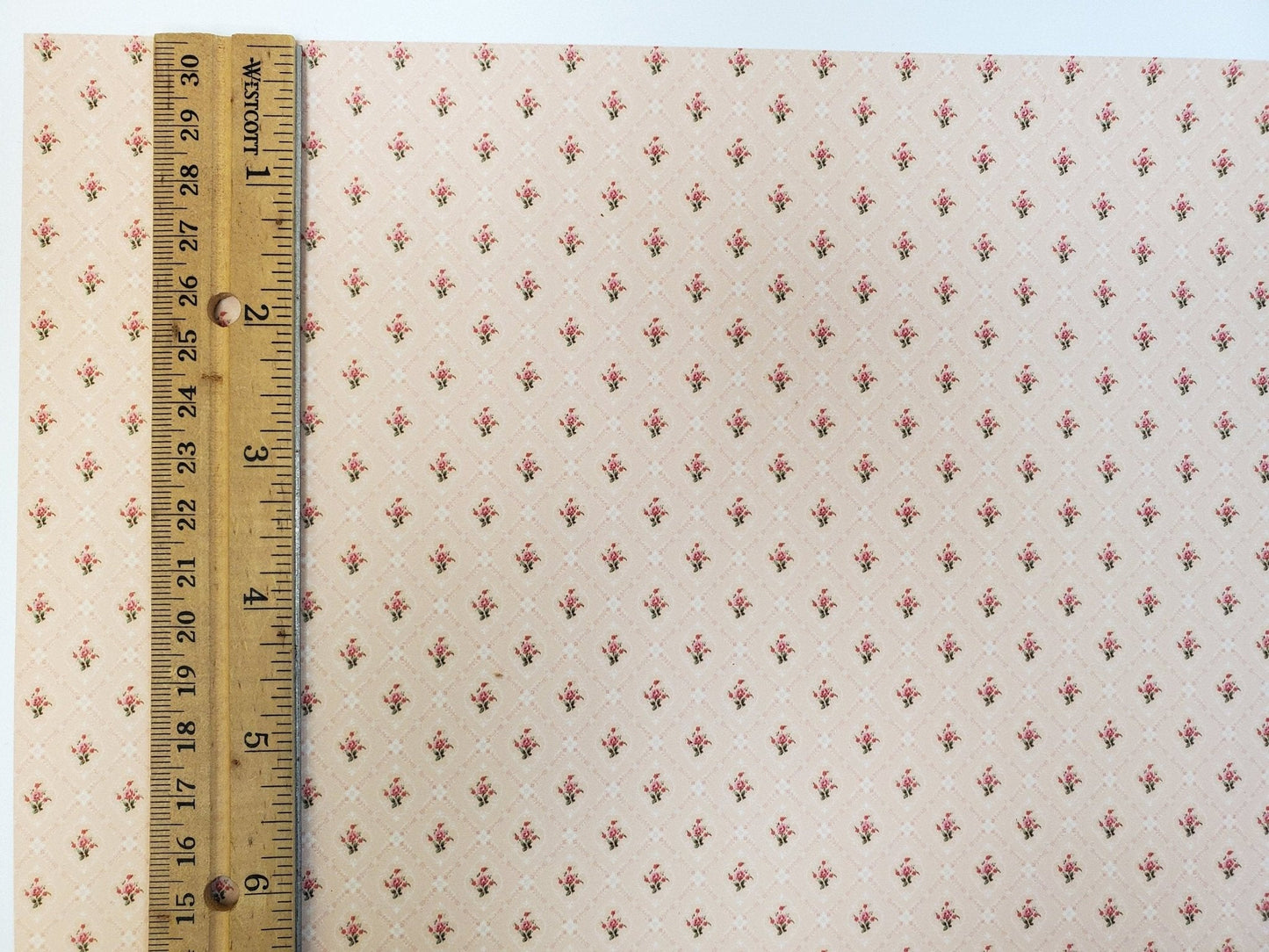 Dollhouse Wallpaper Pink Floral "Wallflowers" Design Bradbury & Bradbury 1:12 Scale - Miniature Crush