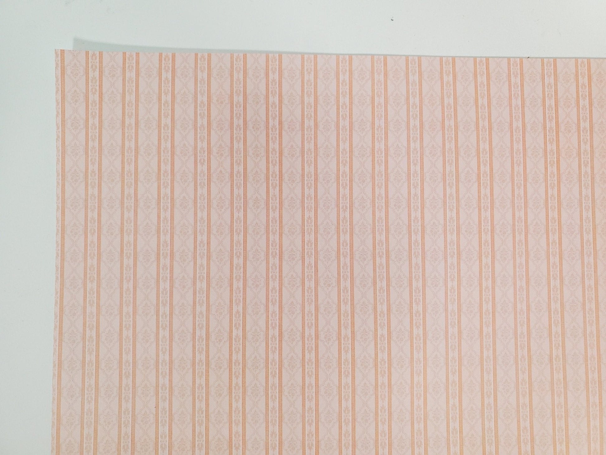 Dollhouse Wallpaper Pink Pale Subtle Stripes 3 Sheets 1:12 Scale Miniatures - Miniature Crush