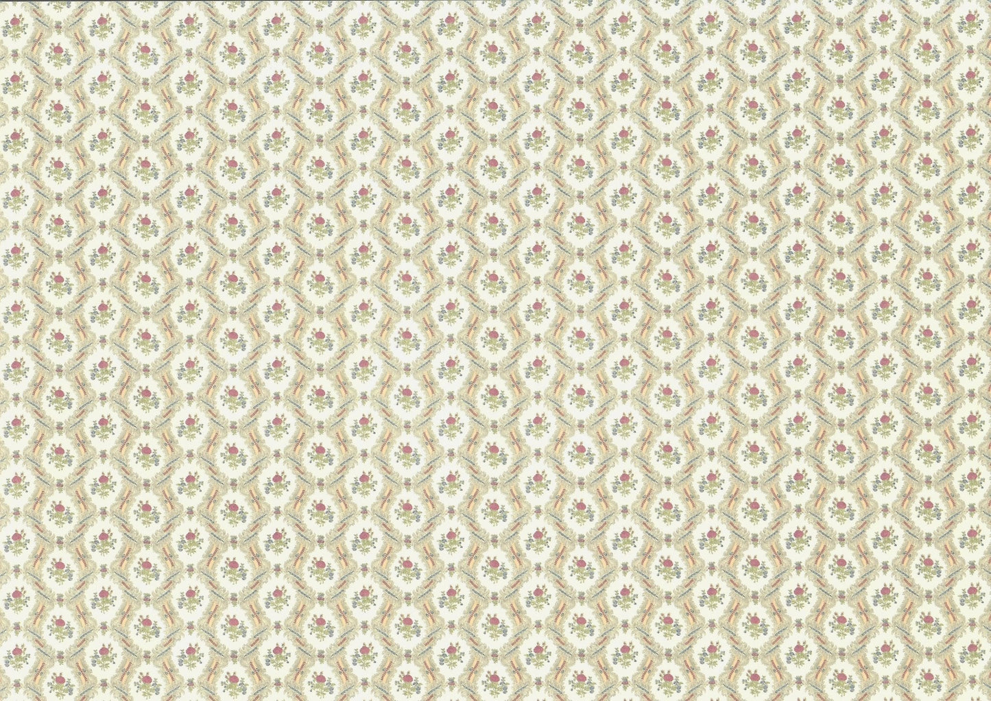 Dollhouse Wallpaper Pink Roses "Ogee Lace" 3 Pieces 1:12 Scale by MiniGraphics - Miniature Crush