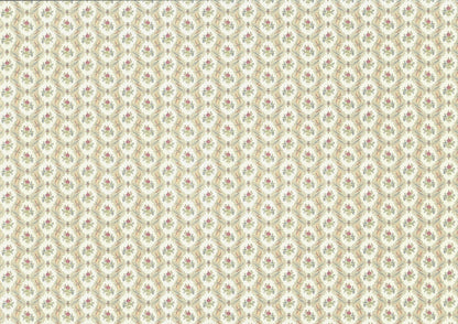 Dollhouse Wallpaper Pink Roses "Ogee Lace" 3 Pieces 1:12 Scale by MiniGraphics - Miniature Crush