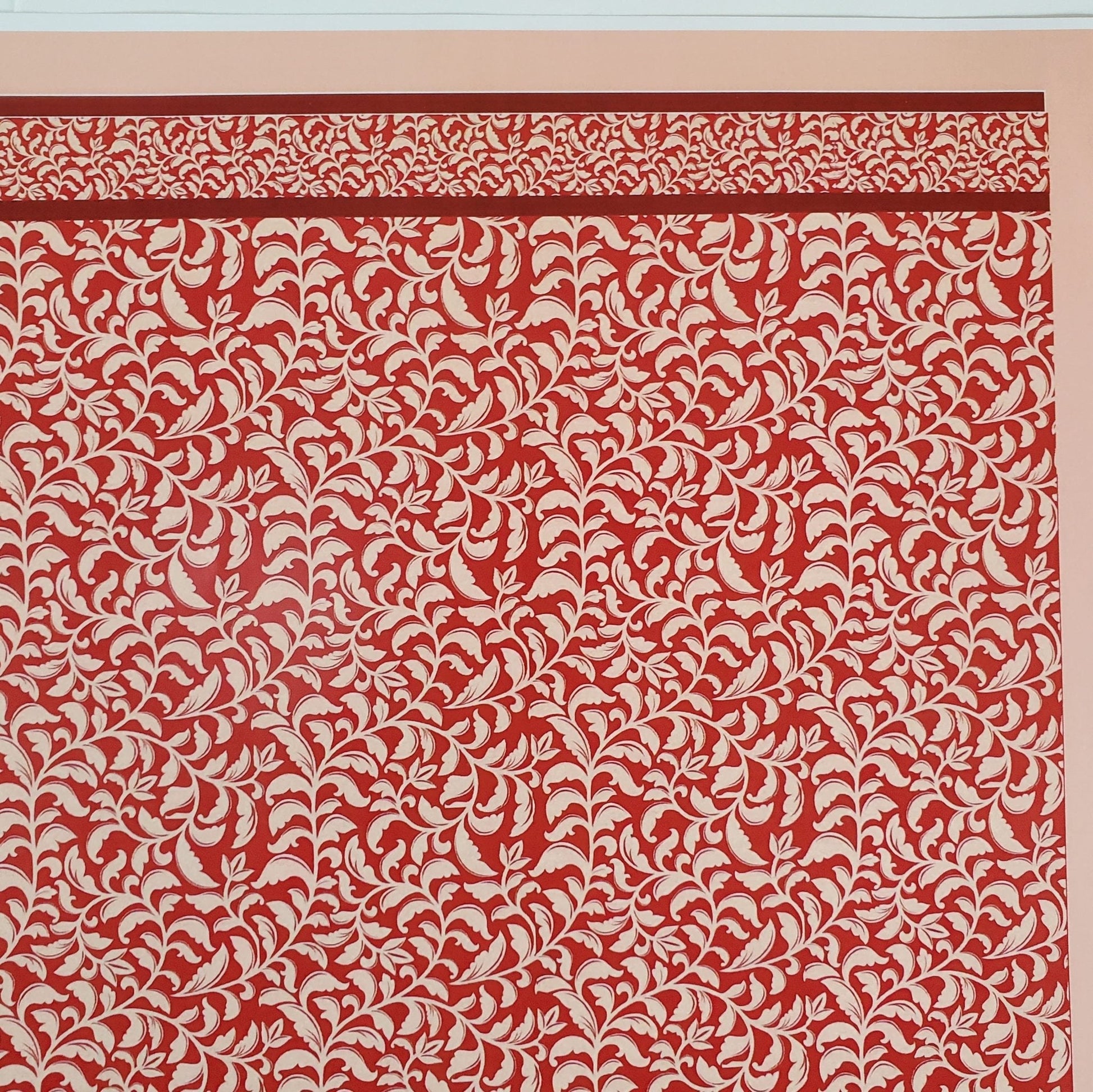 Dollhouse Wallpaper Reds Victorian Fern Leaves 1:12 Scale World Model 35602 - Miniature Crush