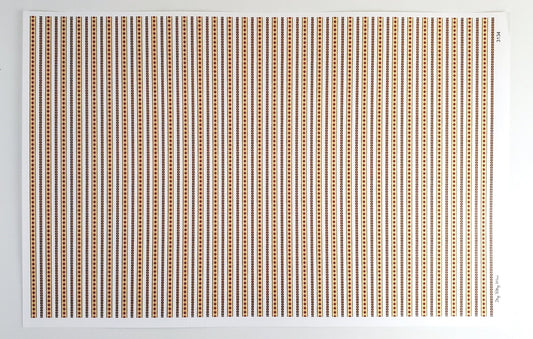 Dollhouse Wallpaper Striped Yellow Red Green "Hannah Stripe" 1:12 Scale Itsy Bitsy - Miniature Crush