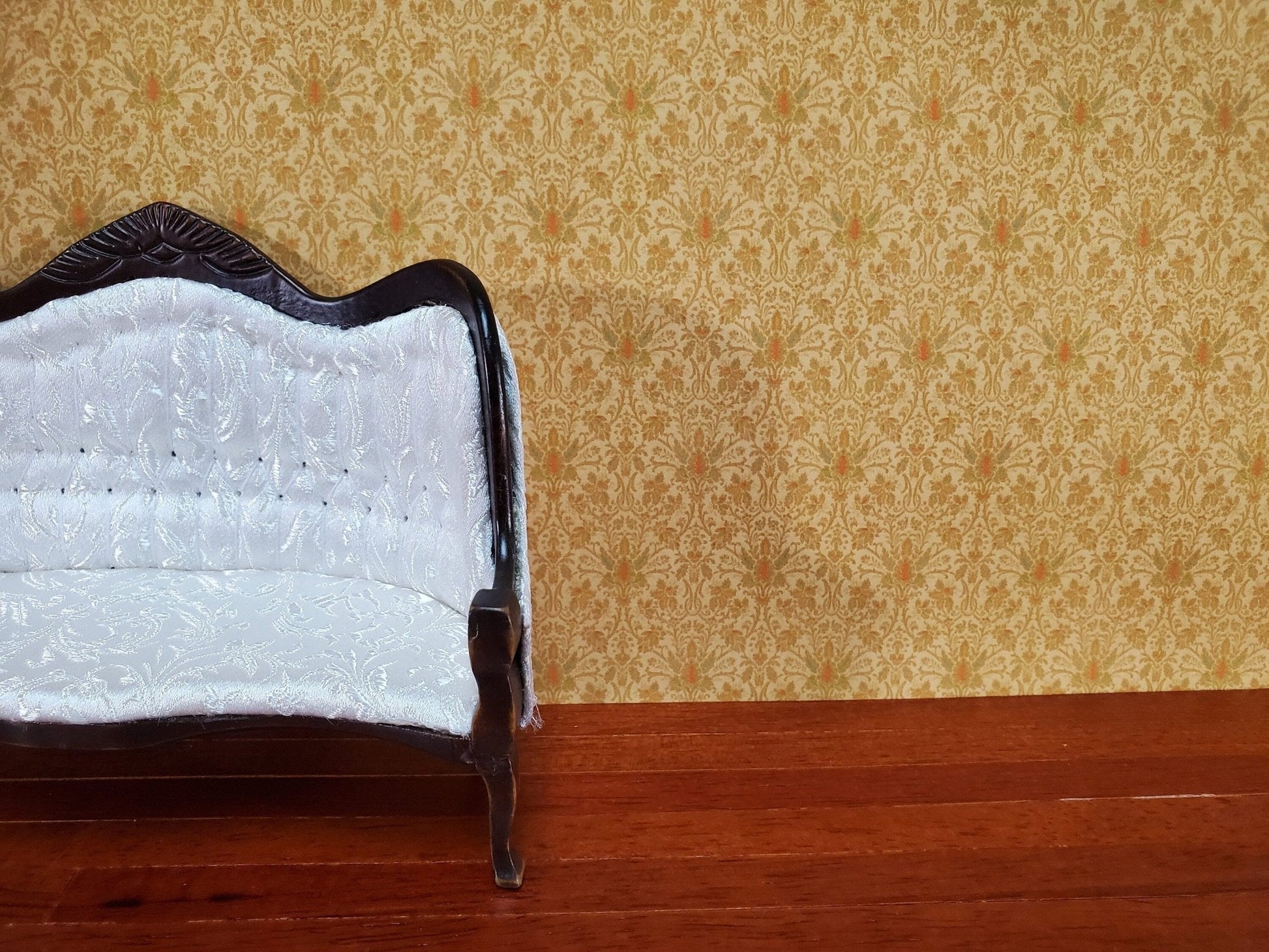 Dollhouse Wallpaper Victorian Pelham Damask Bradbury & Bradbury 1:12 Scale - Miniature Crush