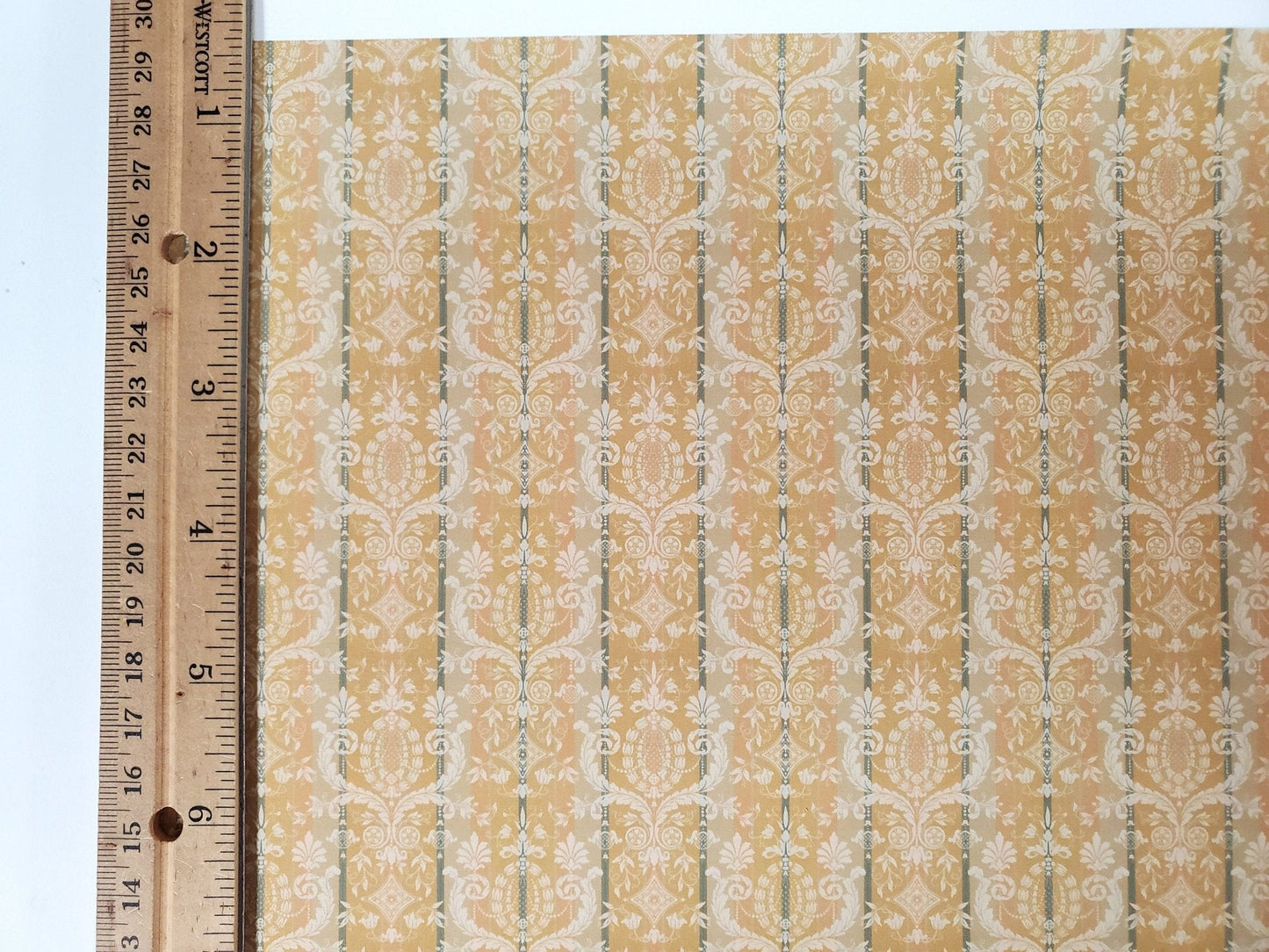 Dollhouse Wallpaper Vintage Cheltenham Damask Bradbury & Bradbury 1:12 Scale - Miniature Crush