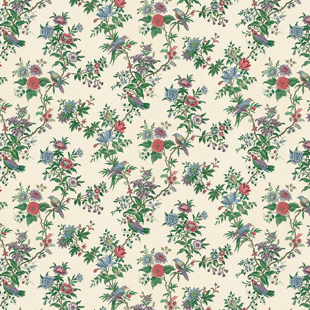 Dollhouse Wallpaper Vintage Garden Birds Floral Bradbury & Bradbury 1:12 Scale - Miniature Crush