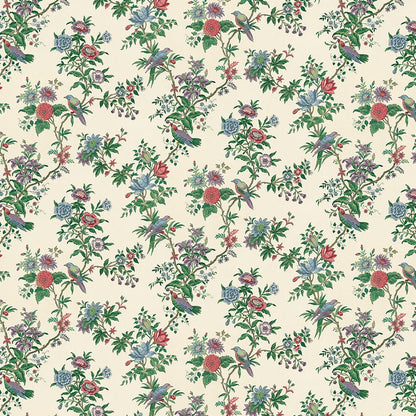 Dollhouse Wallpaper Vintage Garden Birds Floral Bradbury & Bradbury 1:12 Scale - Miniature Crush