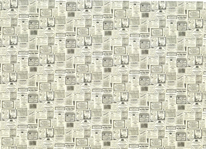 Dollhouse Wallpaper Vintage Newspaper Paris Fashion Ads 1:12 Scale Itsy Bitsy 1761 - Miniature Crush