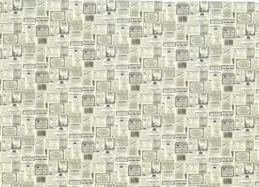 Dollhouse Wallpaper Vintage Newspaper Paris Fashion Ads 1:12 Scale Itsy Bitsy 1761 - Miniature Crush
